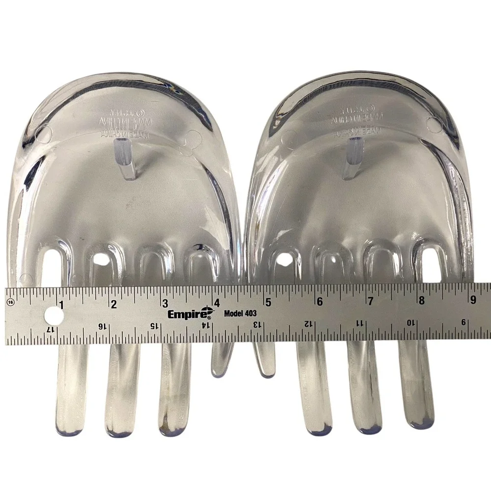 J.S.N.Y Clear Lucite Hand Shaped‎ Salad Servers Set of 2 Vintage Style F72Q